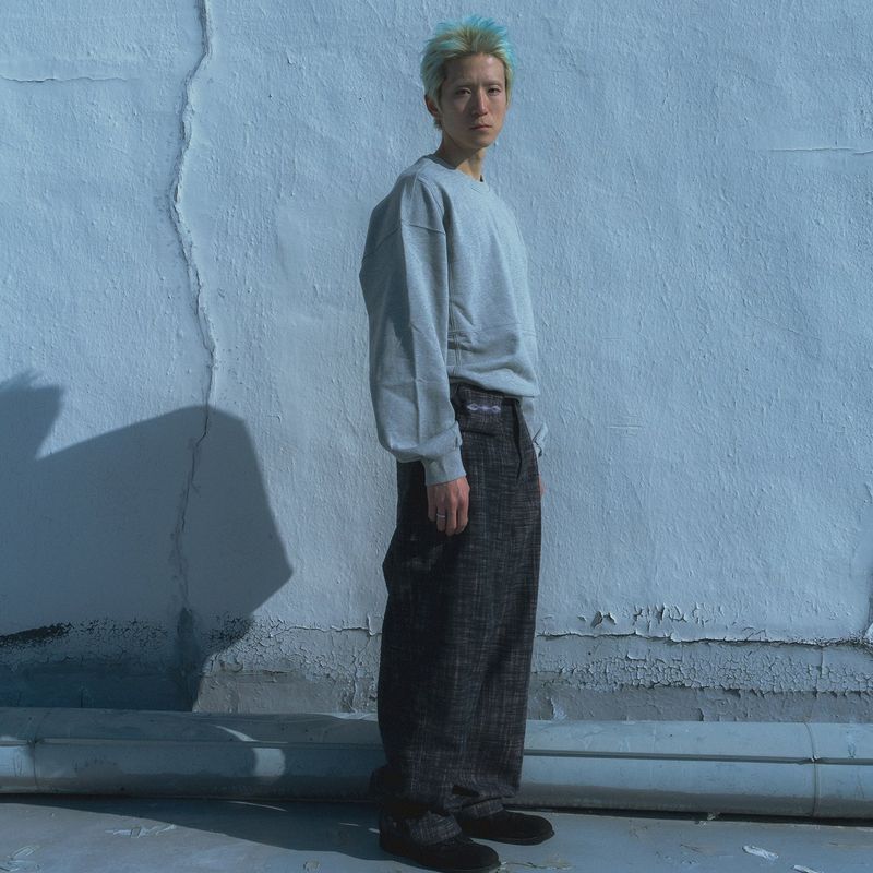 Crumple sweatshirt / Melange gray