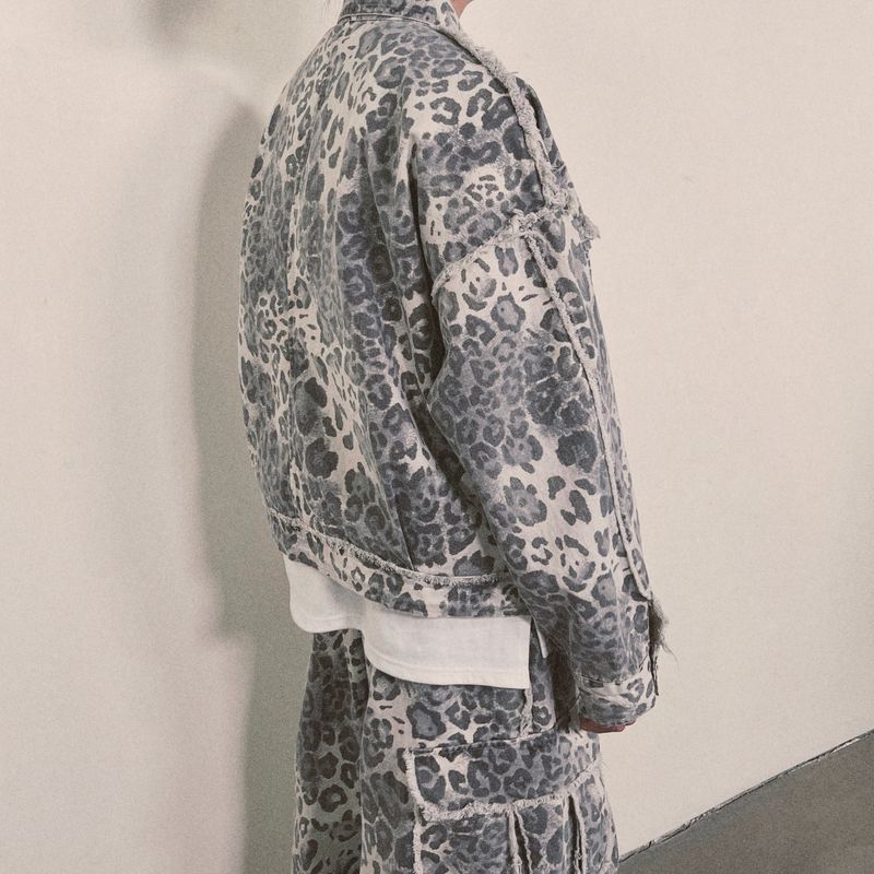 leopard grunge trucker jacket_grey
