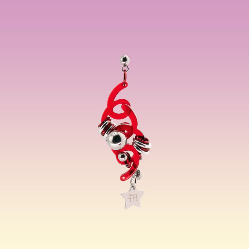Miao Atelier（ミアオ アトリエ）の「ウィグリーピアス (RED)（アクセサリー）」