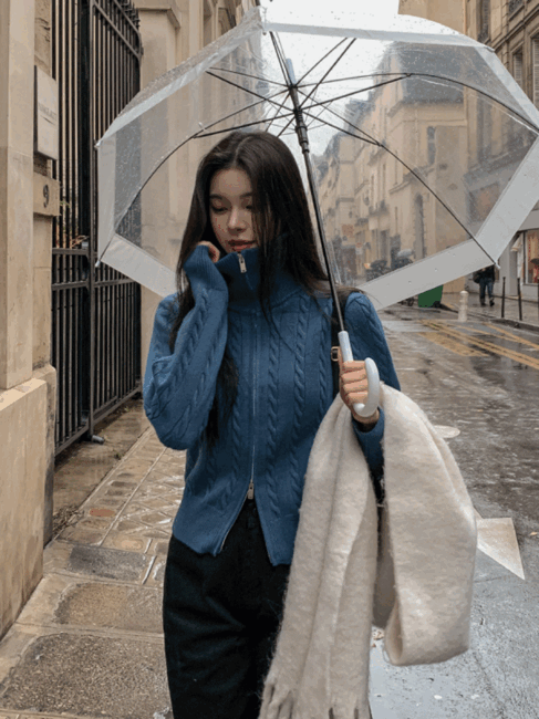 ULAN（ユレン）の「Baguette two-way cable knitwear zip-up（Tops）」