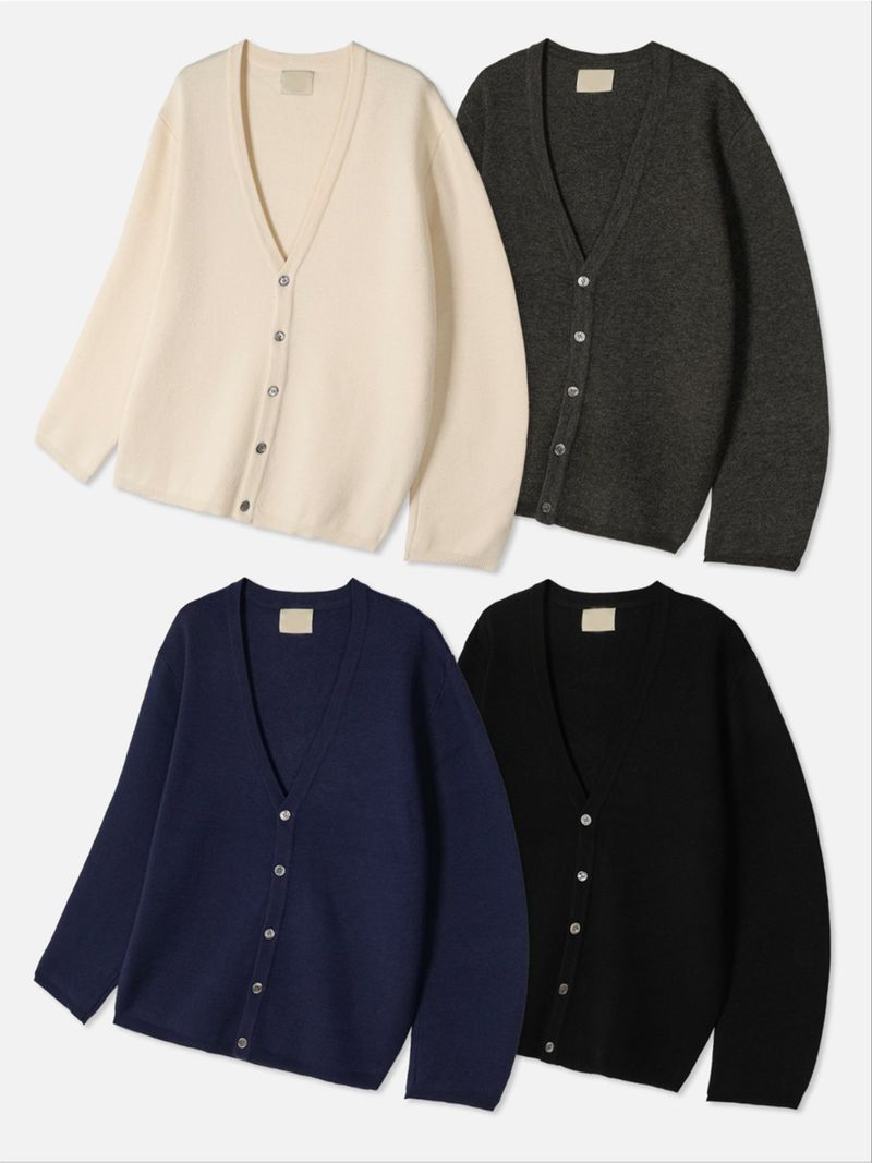 [Premium] Clean Wool Knit Cardigan