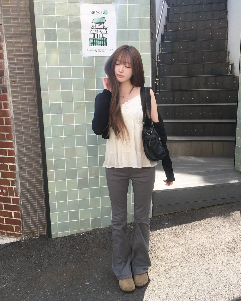 Shirring banding sapn boots cut pants