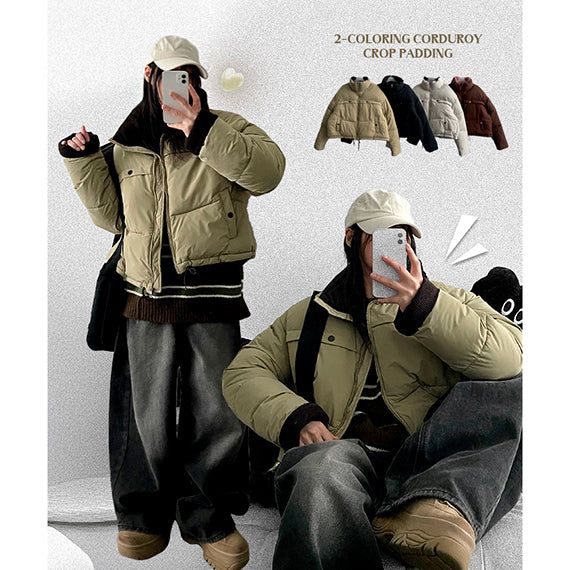 Gents String Corduroy Color Padded Jumper