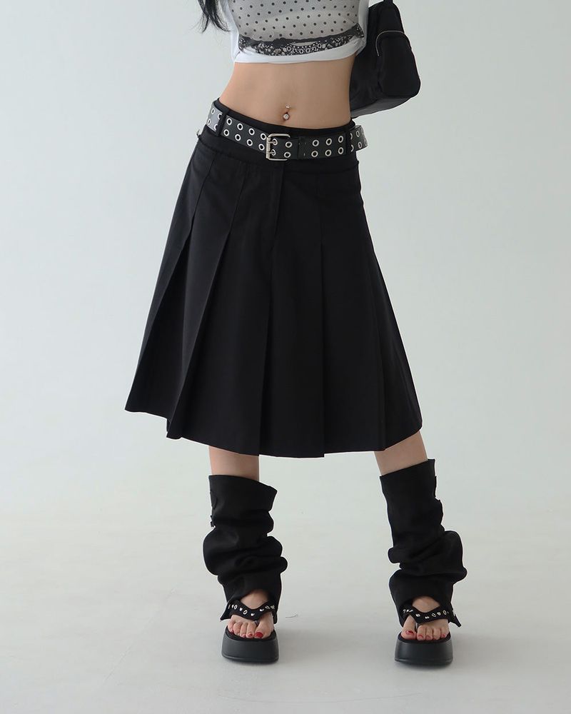 Meet pleats pleated midi skirt