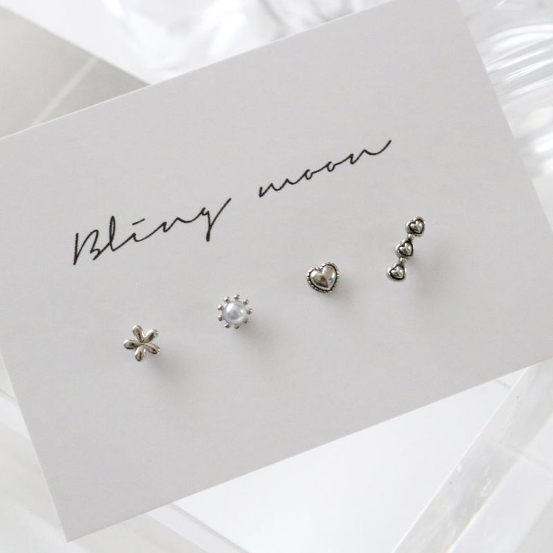 [4 set] mini heart ball piercing set