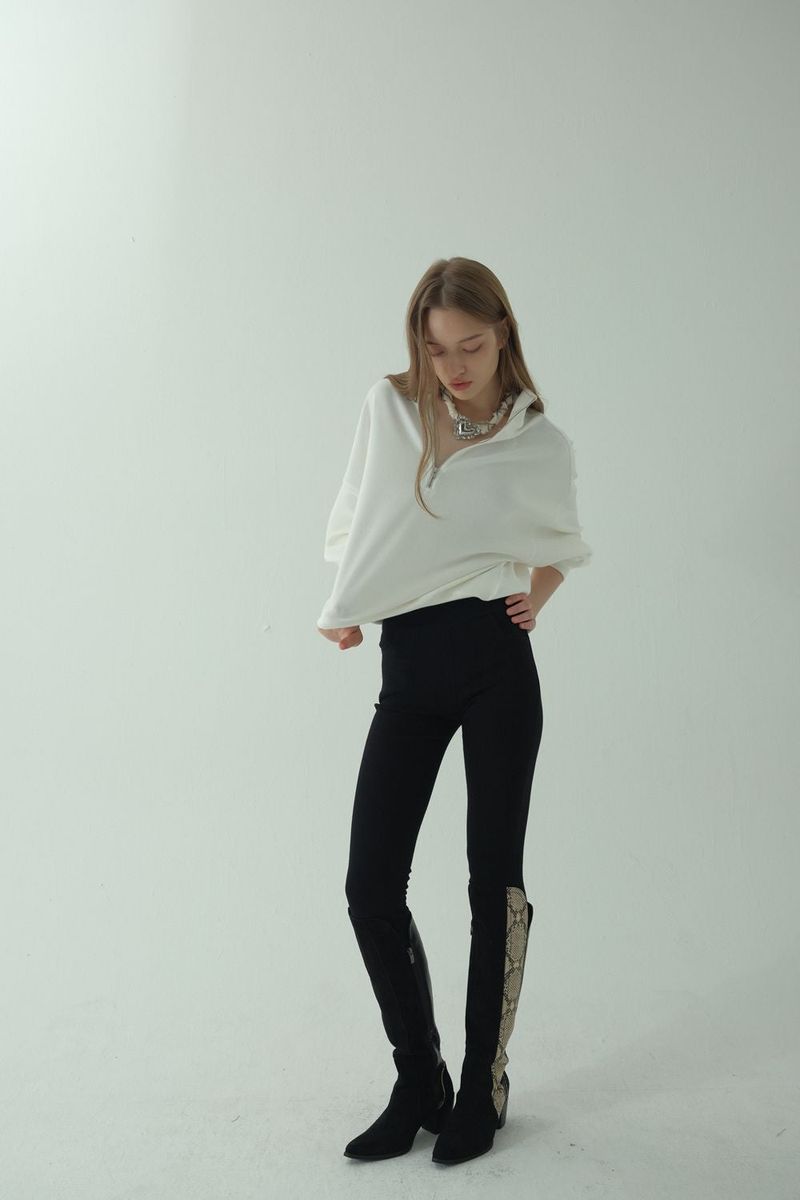 HIGH-NECK ZIP-UP SWEATSHIRT_WHITE