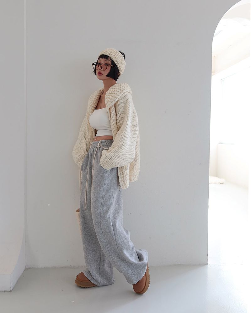 [Handmade] Wool knit zip-up jacket