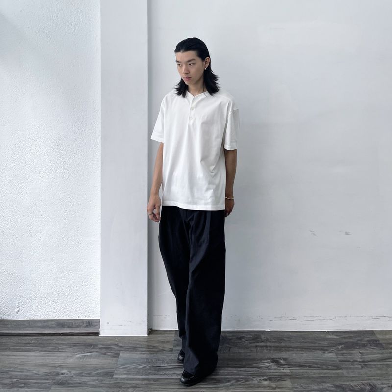 Curved Structure Wide Pants
