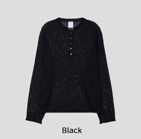 Aerin See-through Henley Neck Knit