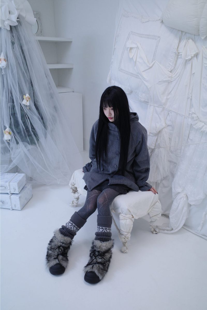 Bonju double half hood coat (2color)