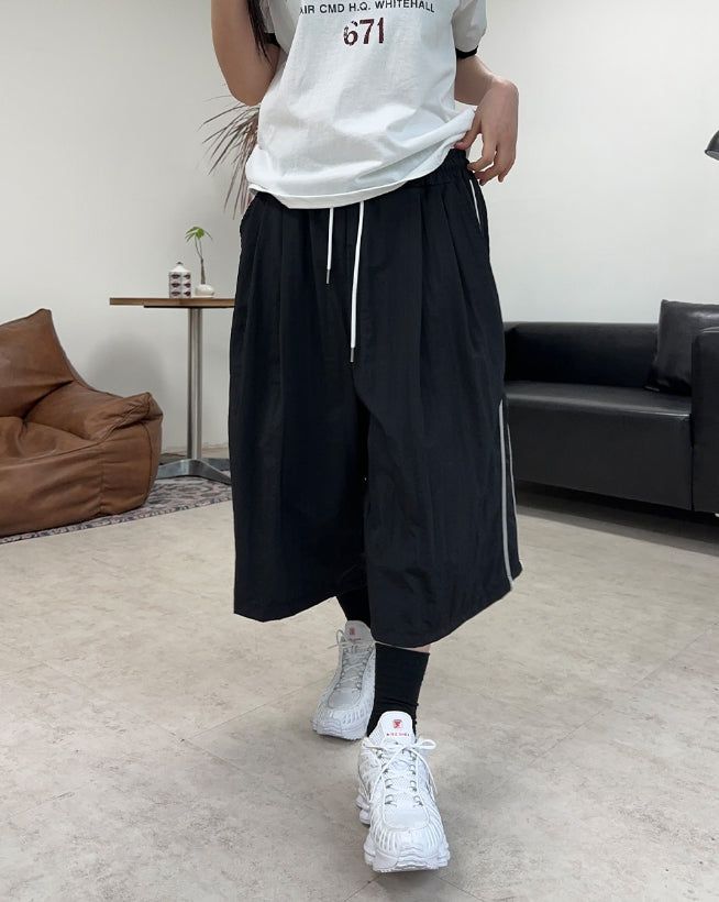 Tian Nylon Track Bermuda Pants