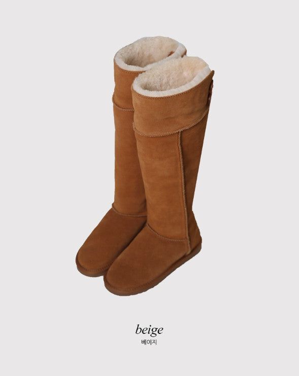 Natural Leather Dumble Long Boots