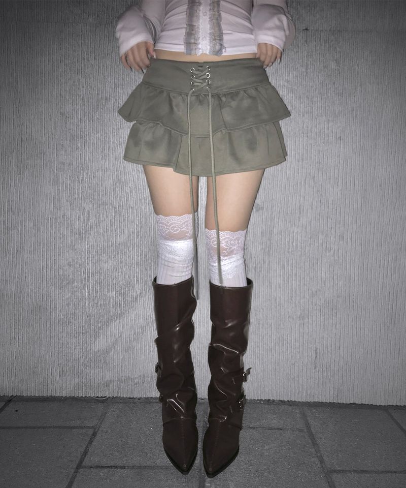 buckle shirring boots (3colors)