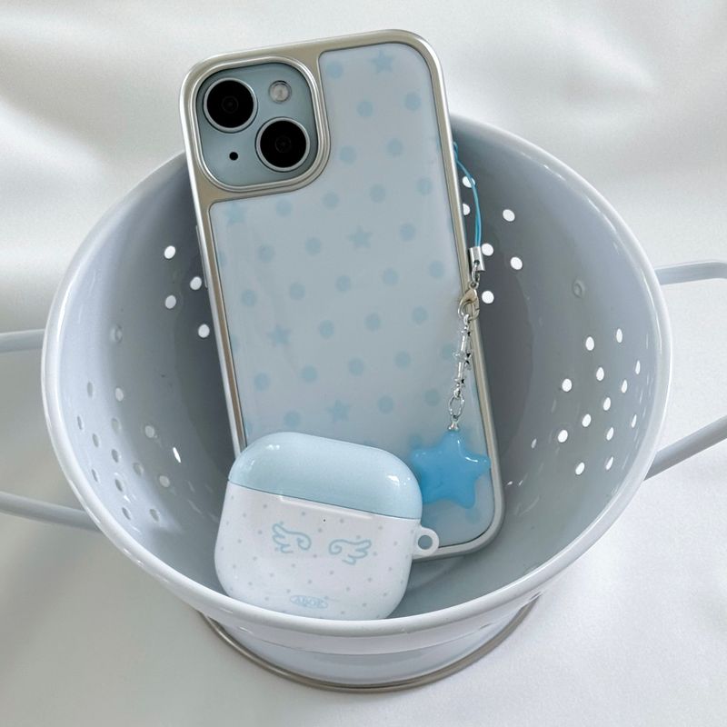 BLUE DOT&STAR Silver Epoxy Case