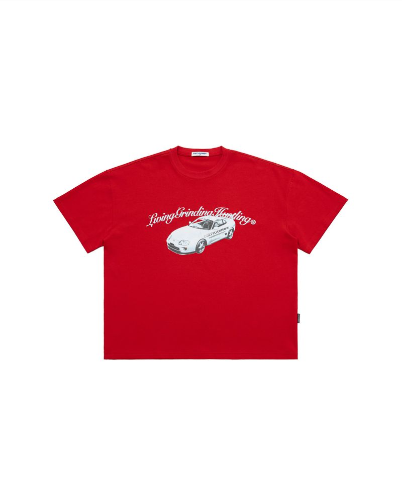 DirtyCoins（ダーティーコインズ）の「DirtyCoins Hustling Boxy T-Shirt Red（Tops）」