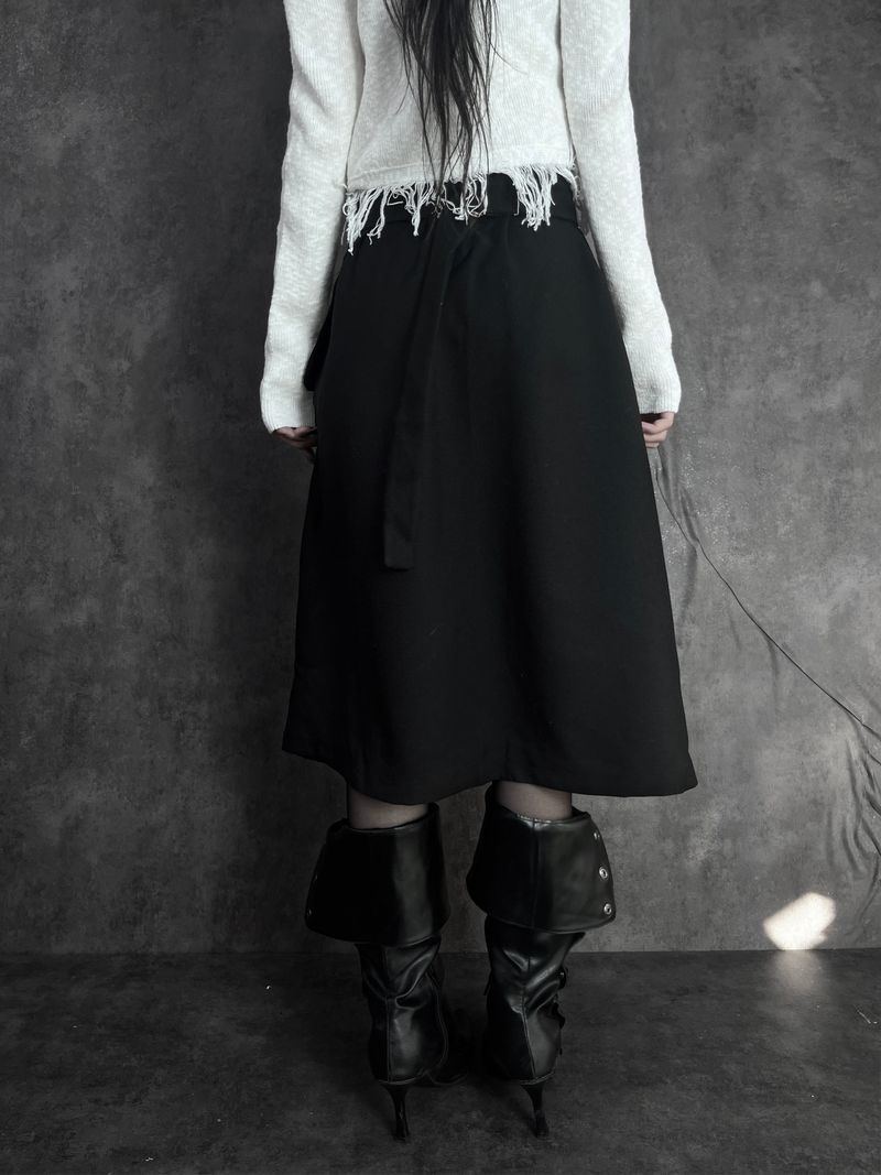 wrap pocket set midi skirt