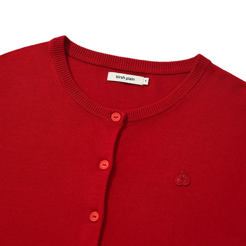 KIRSH PLAIN SOFT TOUCH CARDIGAN [RED]