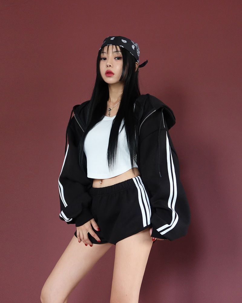 Breeze napping track Oversized-fit hooded zip-up
