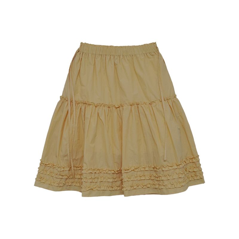 KOOKEESEE(クキシ)の「Katie Frill Midi Skirt (yellow)(Skirts)」