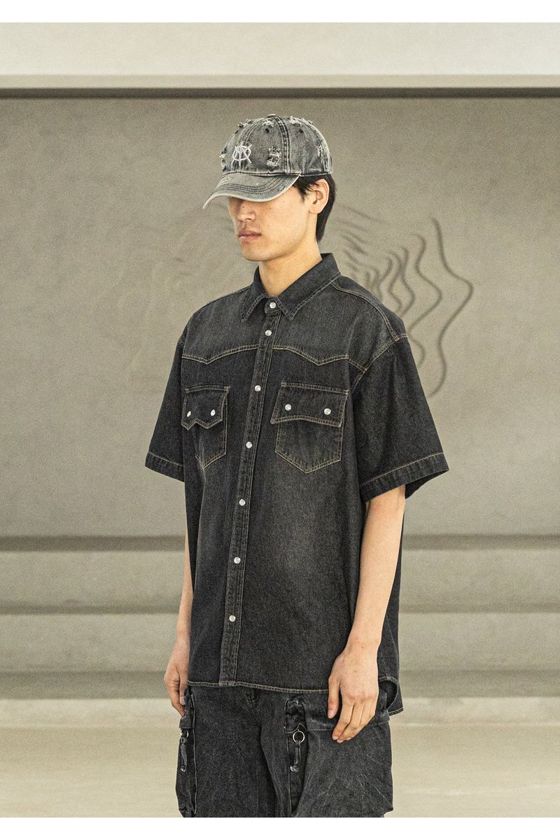 EMBLEM WASHED DYING VINTAGE BALL CAP MSFAC004-BK