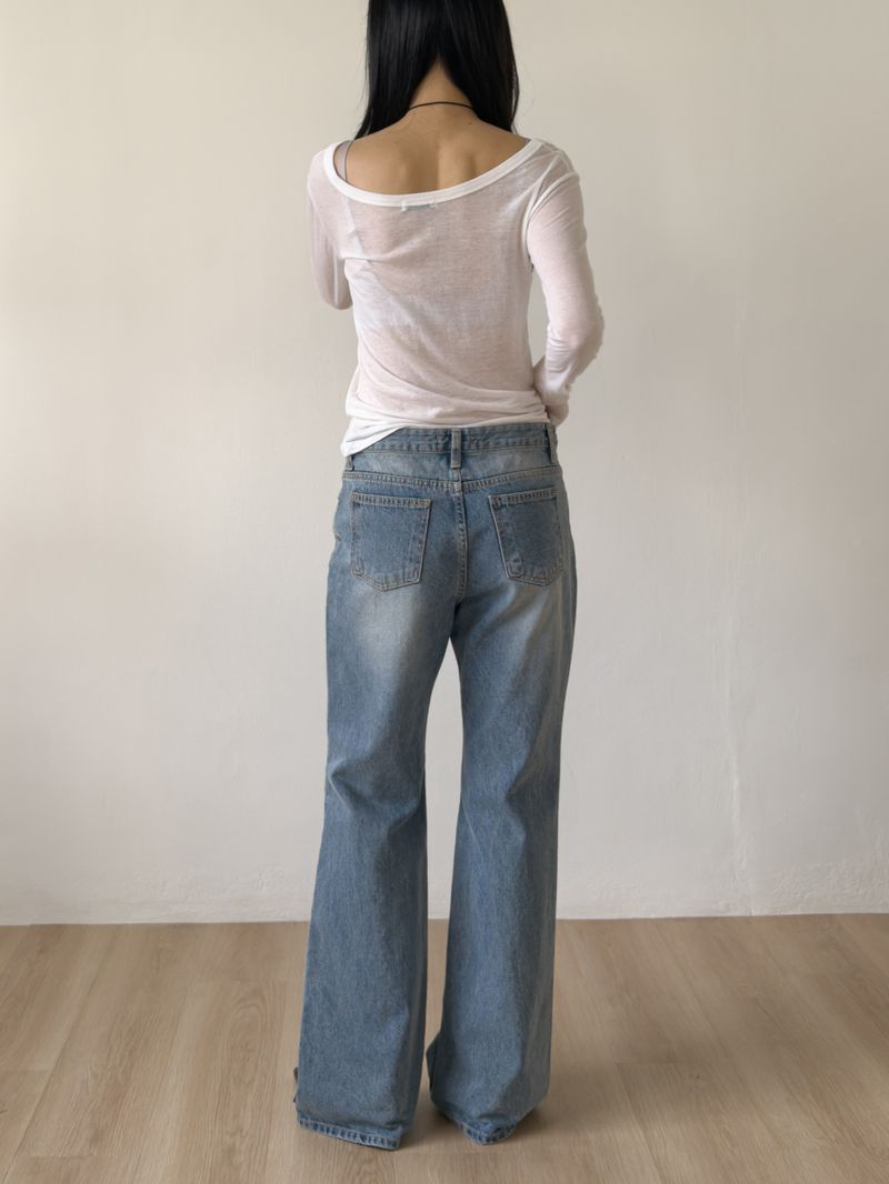 Ross Brush Semi-bootcut Denim Pants