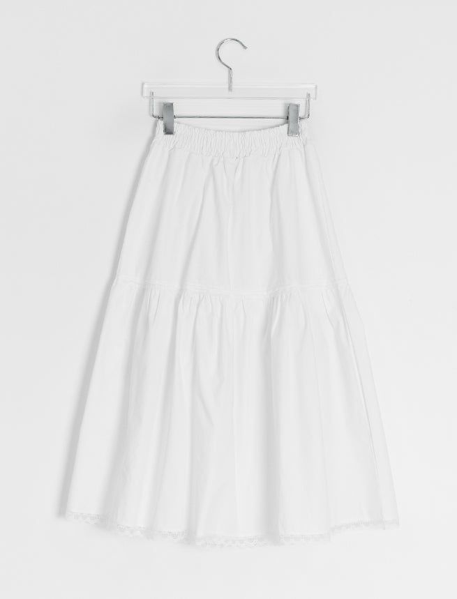 Mirato Lace Shirring Banding Long Skirt