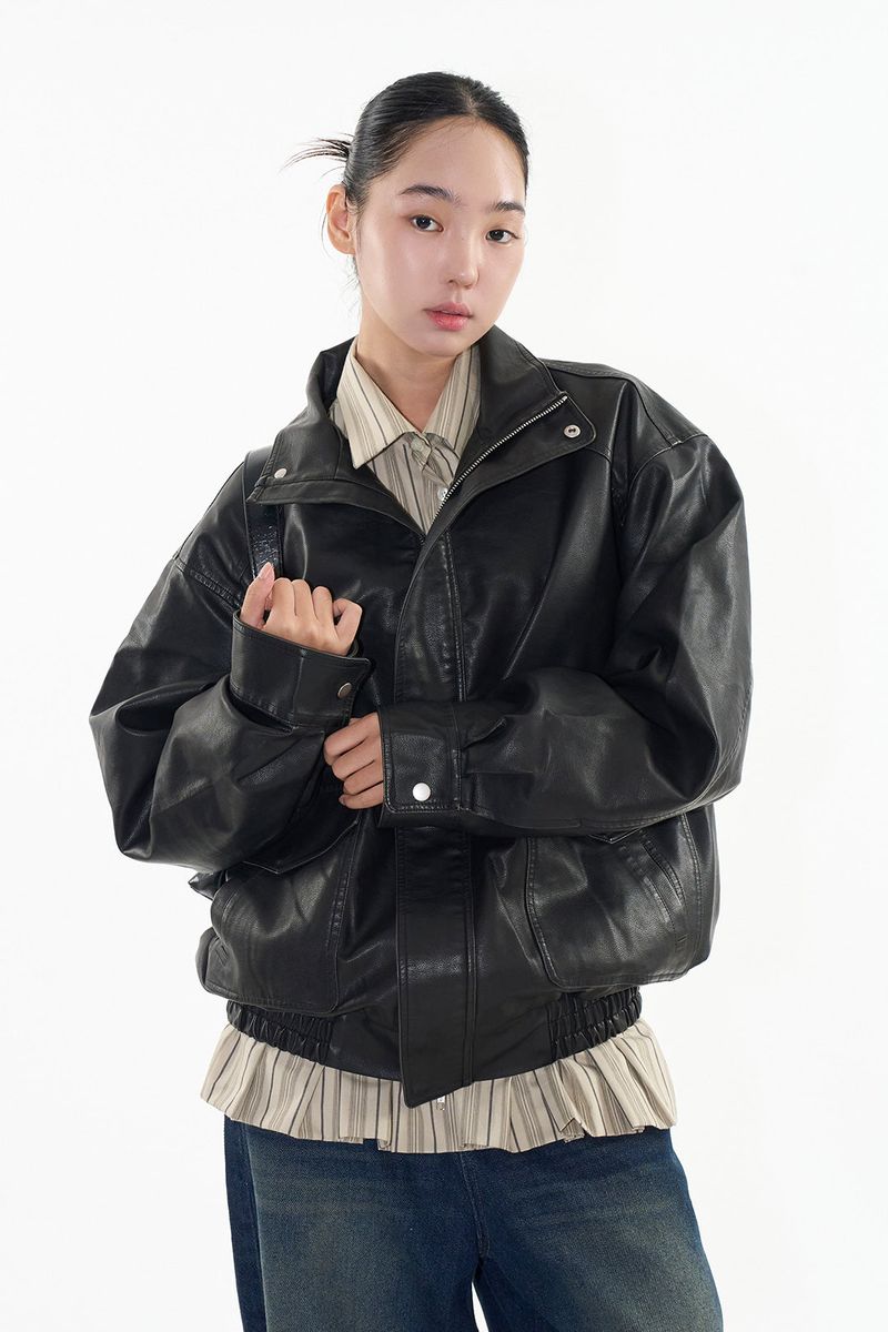 Raucohouse(ラウコハウス)の「Glow oversized leather jakcet(Jackets/Outerwear)」