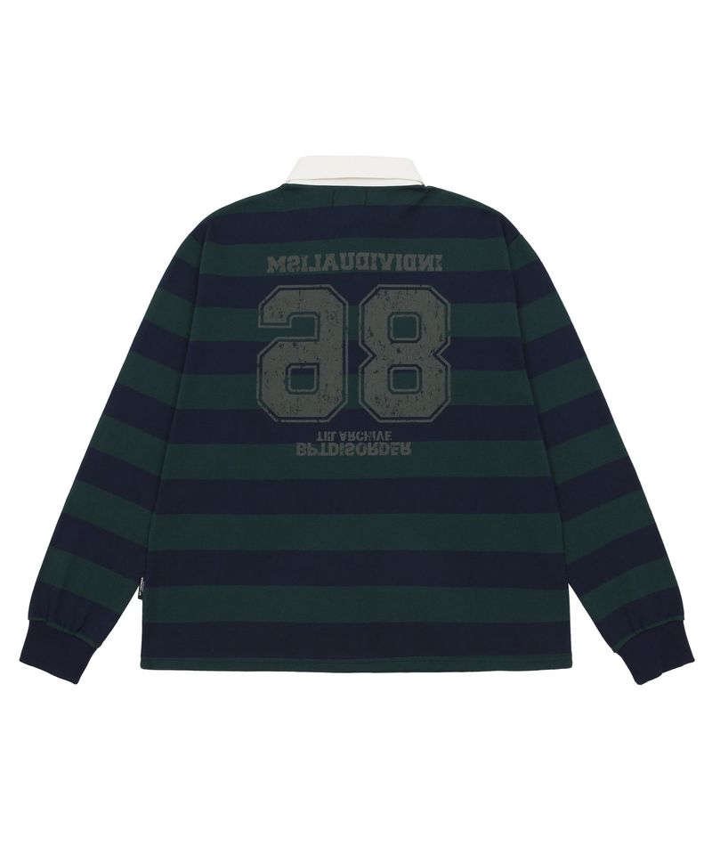 98 STRIPE RUGBY L/S SHIRT GREEN