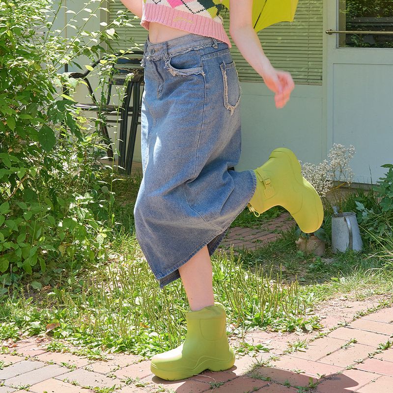 Rose Belted Middle Rainboots_R0017 (3Colors)