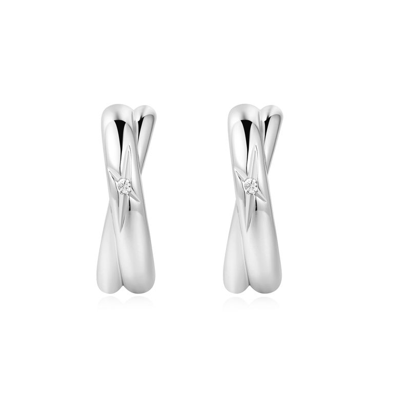 Silver Cross Duo 925 Silver Ring Earring E061-16H