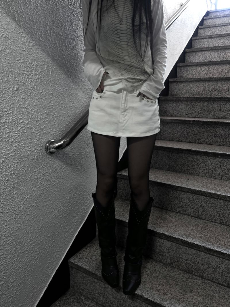rivet unique skirt pants (2color)