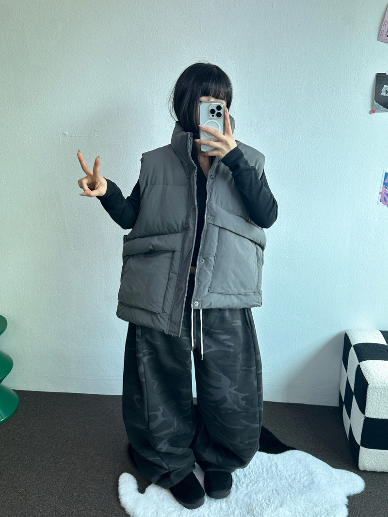 OVER WIDE VEST PADDING🩶🤍🖤☁ - 4 COLORS