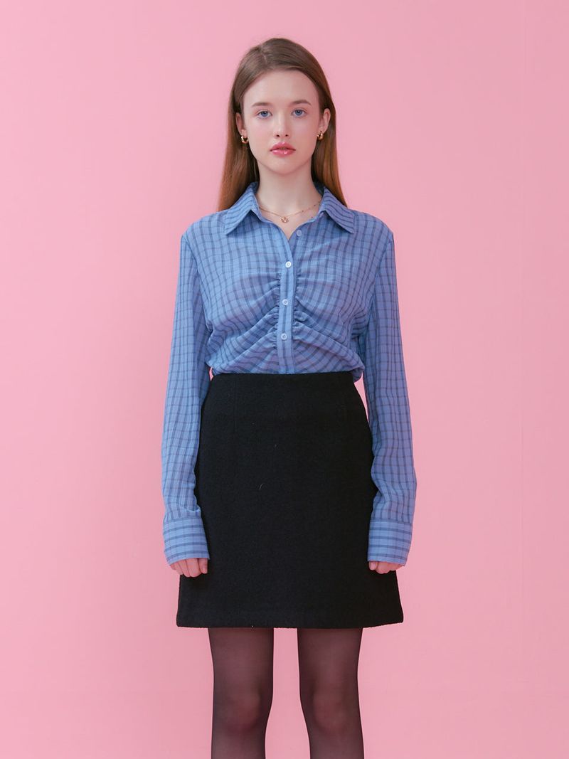 JENNY TWEED MINI SKIRT_BLACK