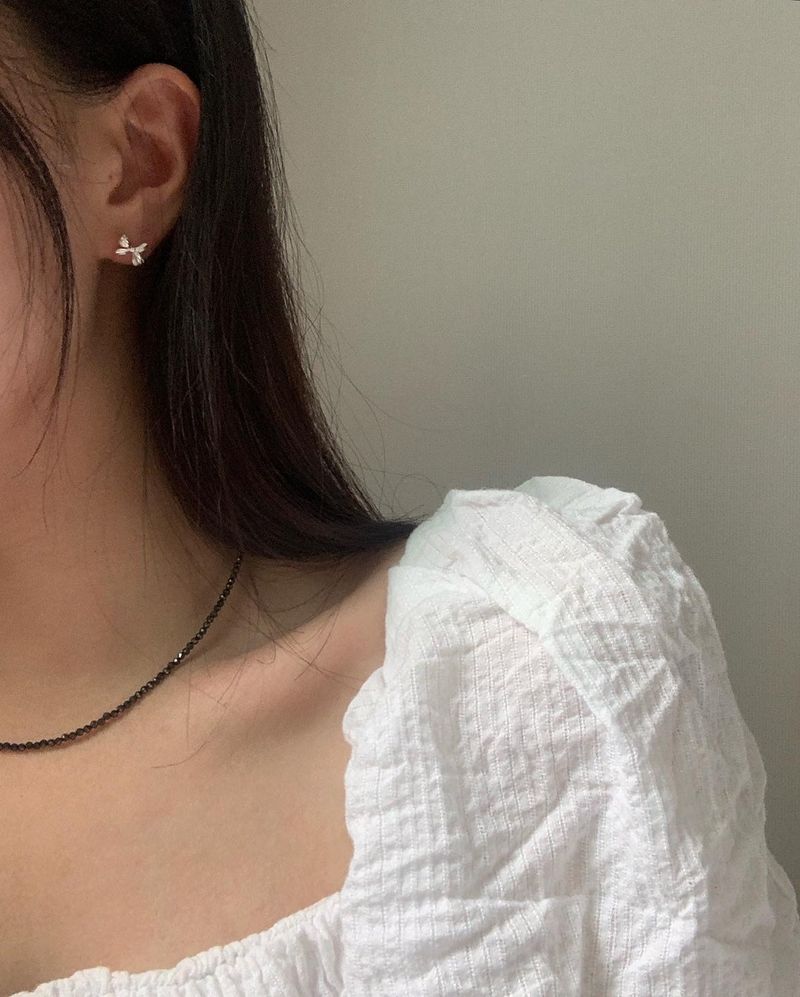 (silver925) ラブリーリボンピアス type2 *silver