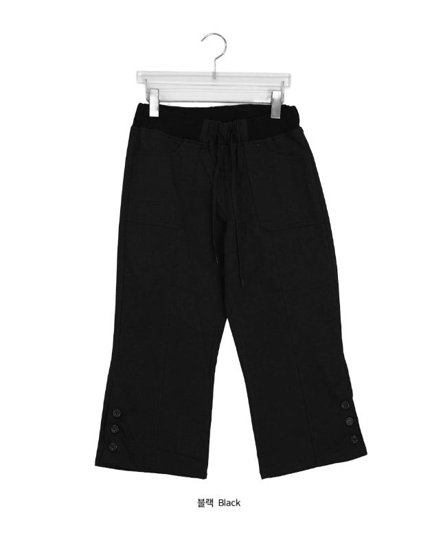 Theor Button Bootcut Bermuda Capri Pants