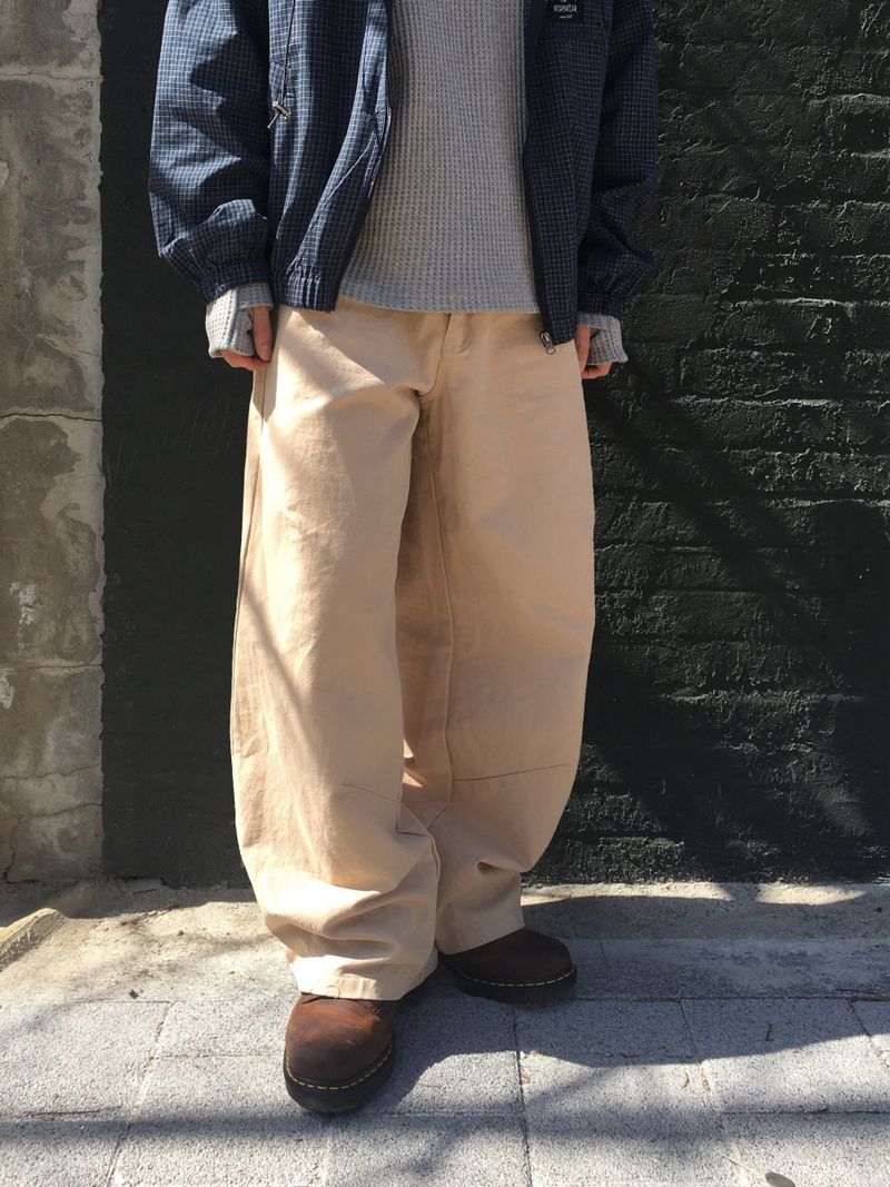 Numbering 92 Embroidered Cotton Wide Pants 3C