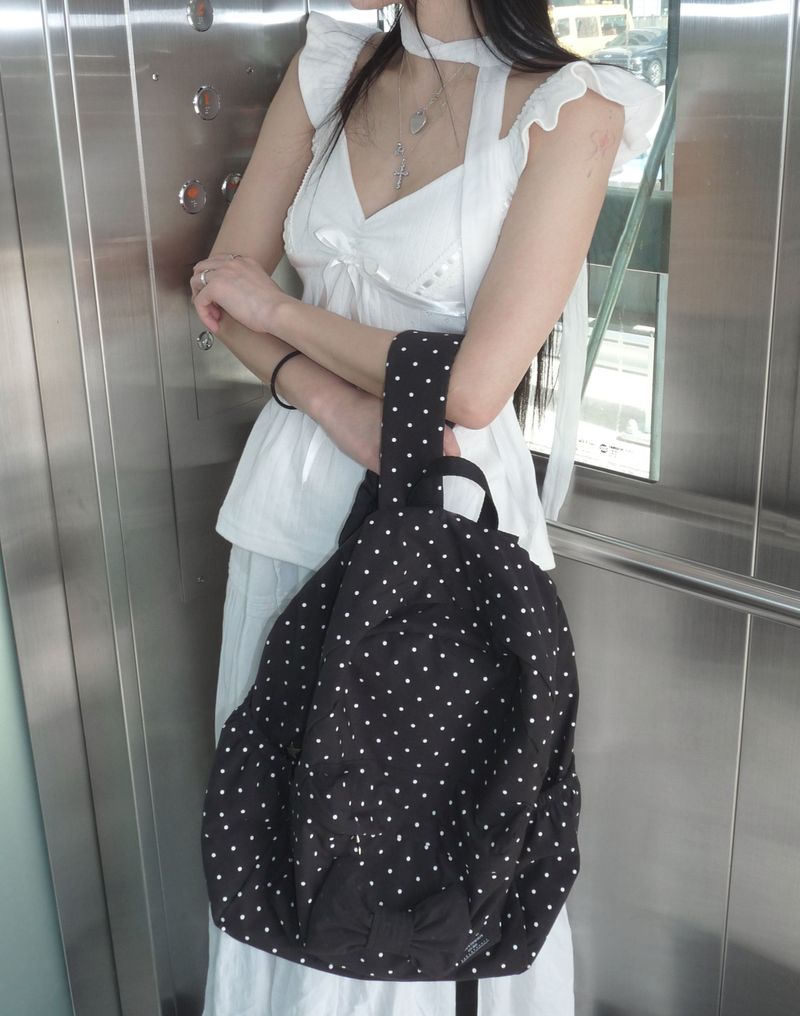 Polka dot ribbon backpack