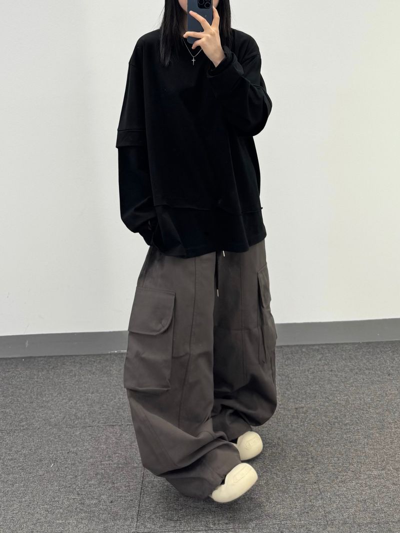 panel big cargo banding pants
