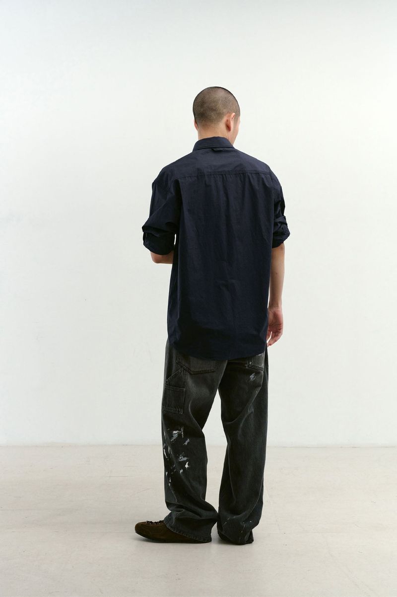 One Pocket Paper Work Shirt (Navy)