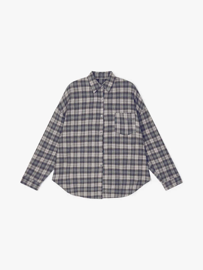 FLANNEL CHECK SHIRT (GREY)