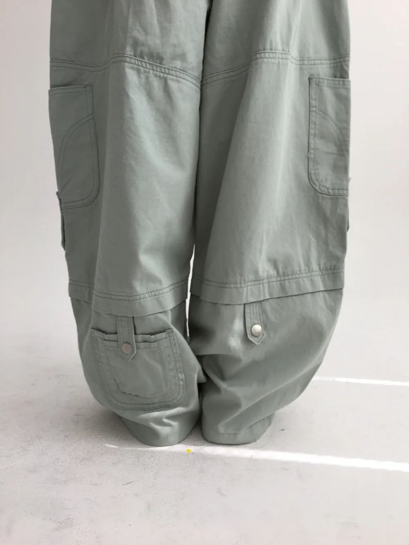 Denp Button Cargo Wide Pants (3color)