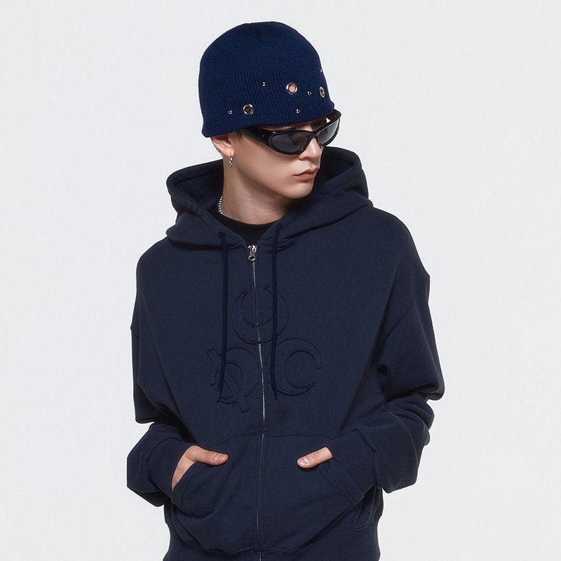 DAUSPICE(DUC)（ダウスピス）の「(DUC) Eyelet Stud Beanie Navy（Hats）」