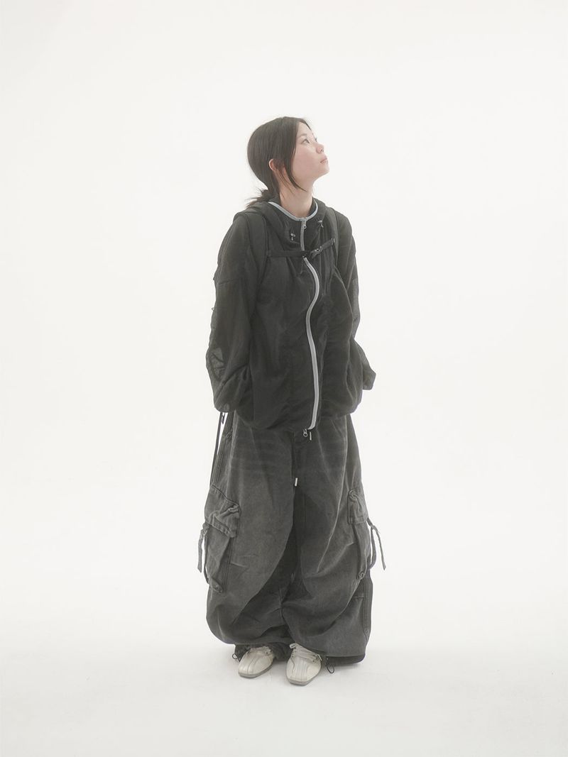 Bailen Shirring Ringer Windbreaker -4C