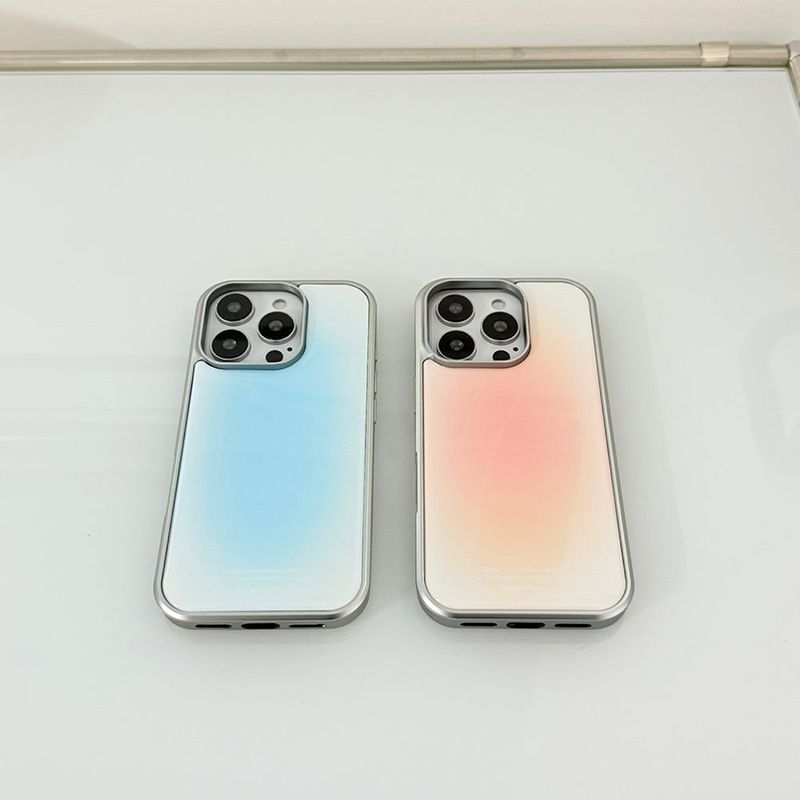 [MADE] silver blusted epoxy bumper case - peach pink