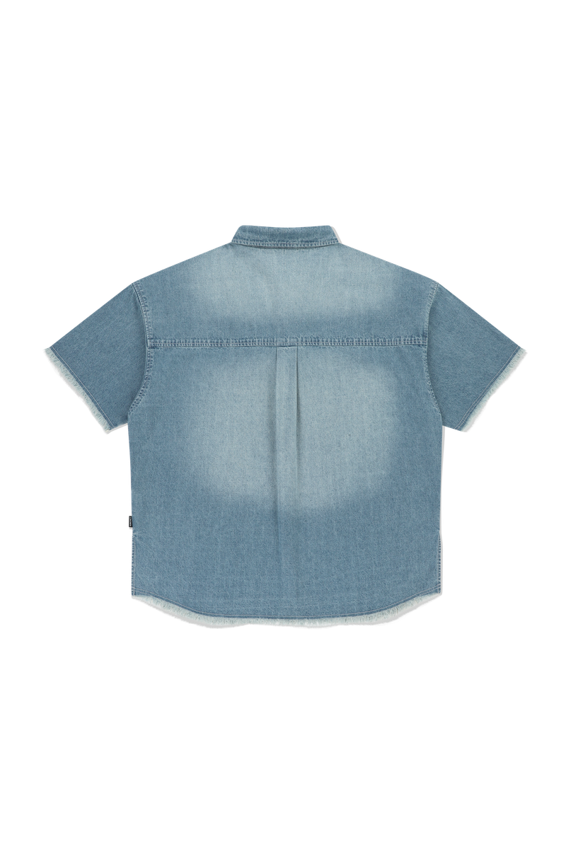 WASHED DENIM HALF SHIRT