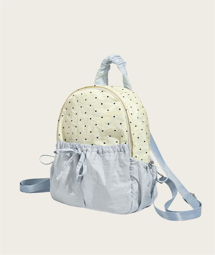 Ribbon Polka Dot Canvas Backpack – Cute College & Commuter Bag