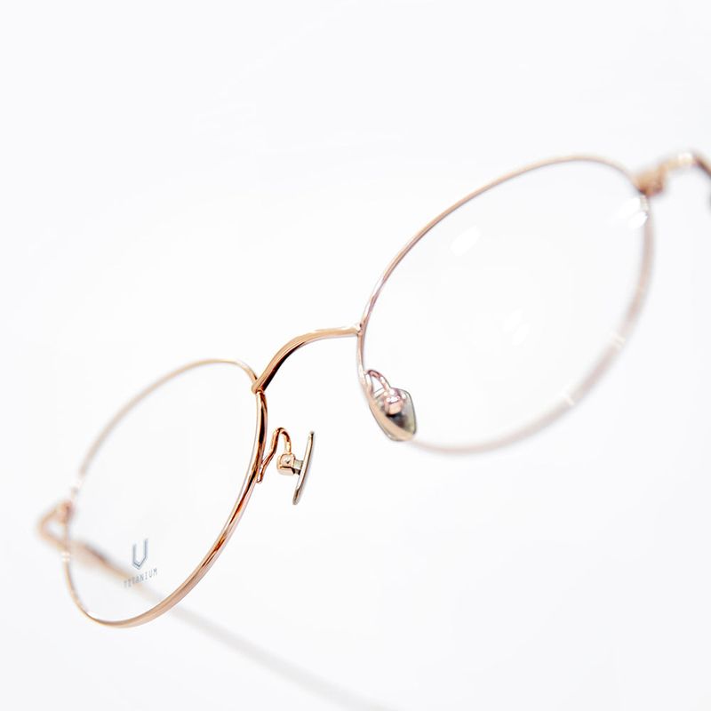 Knouun Round titanium glasses CODE. 103. D Sizzy Rose Gold 