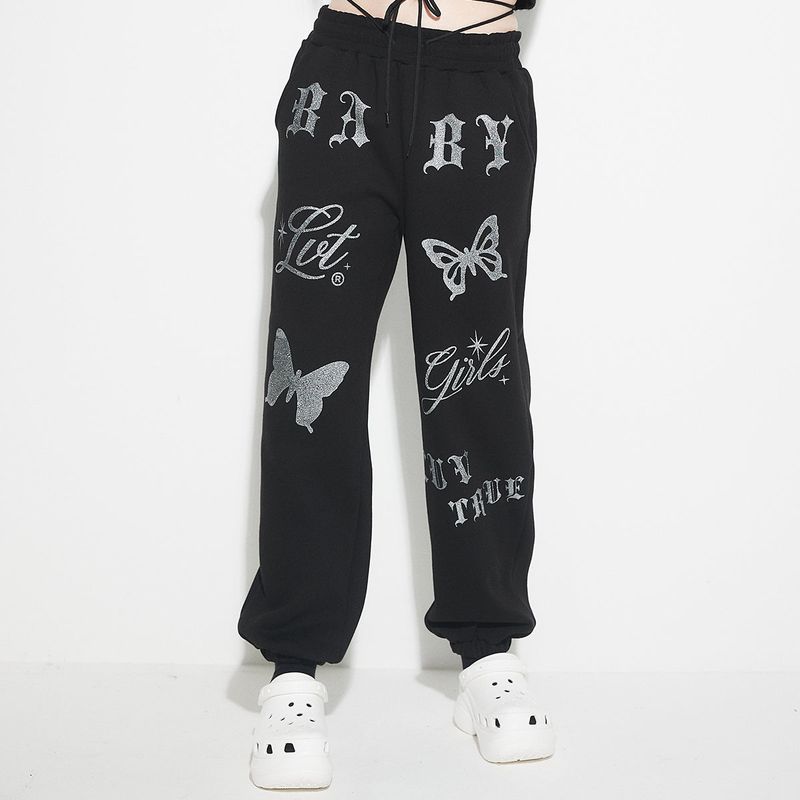 LUVISTRUE（ラブイズトゥルー）の「OW GLITTER JOGGER (BLACK)（Pants）」