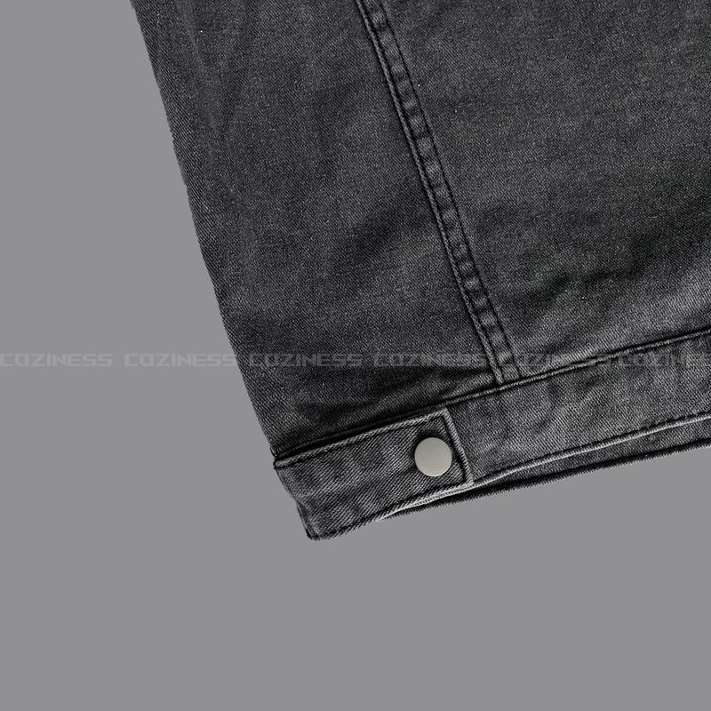 Gray Damage Black Jeans Jacket (D784205639992)