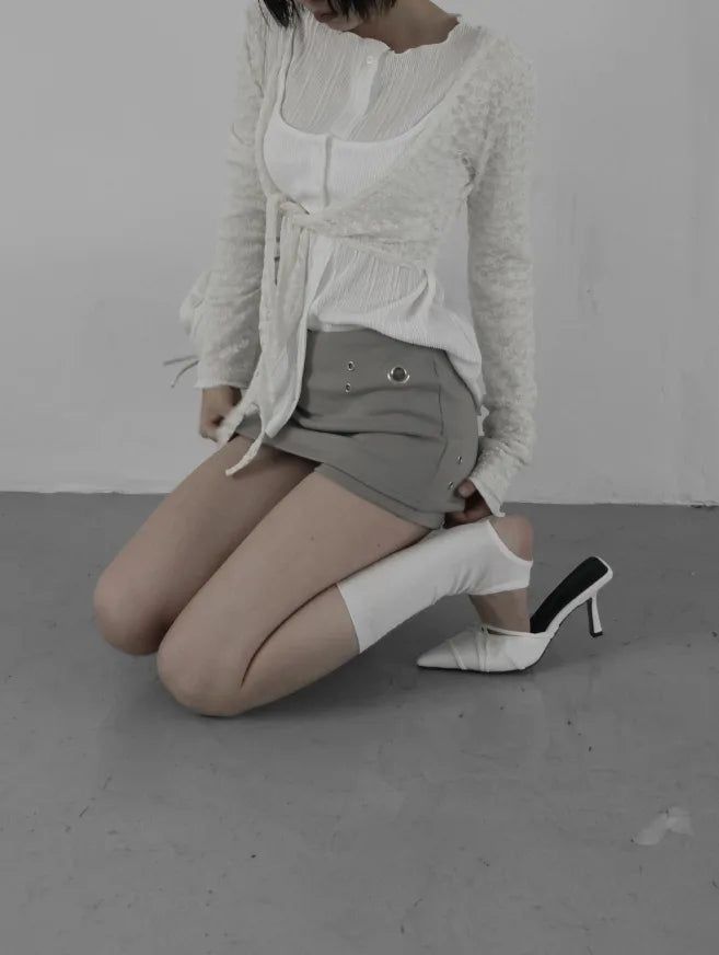 Le Can Lace Crop Cardigan